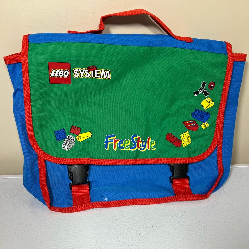 Lego System Freestyle Canvas Shoulder Messenger Bag Vintage 1996 Primary Color